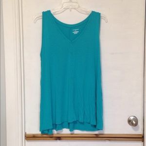 Turquoise v-neck tank top
